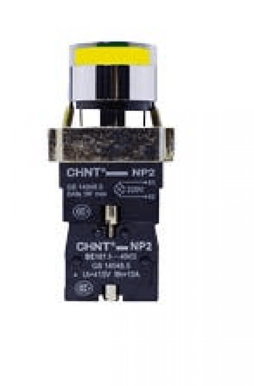 Np2-bw3561 24v Led Amarillo Pulsador Luminoso De Cuerpo Metalico De 22 Mm Amarillo Con Led 24v Y Contacto Na