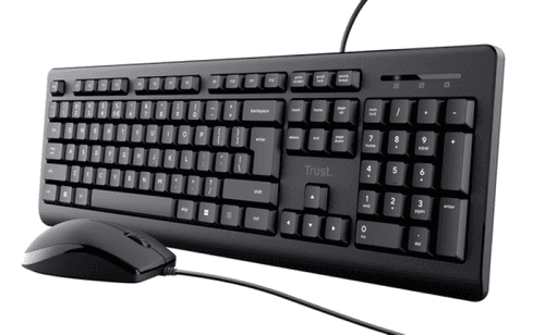 Combo Teclado + Mouse Trust Primo Black Usb Silencioso