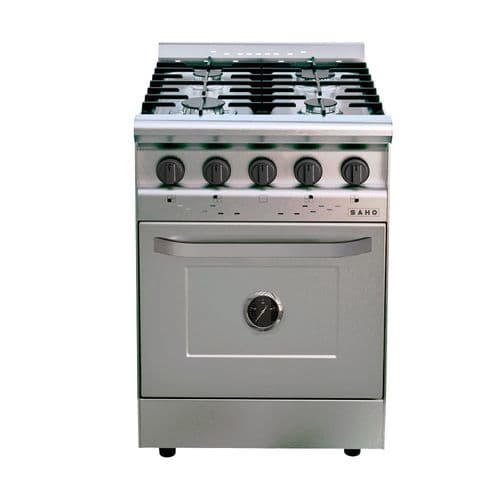 Cocina a gas 55cm 4H Morelli Saho 1804 Puerta Acero Inoxidable